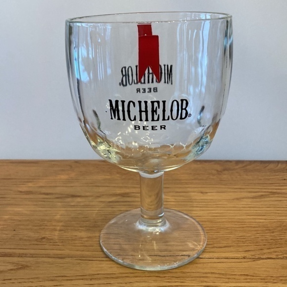 Michelob‎ Thumbprint Goblet Beer Glass 6” Tall